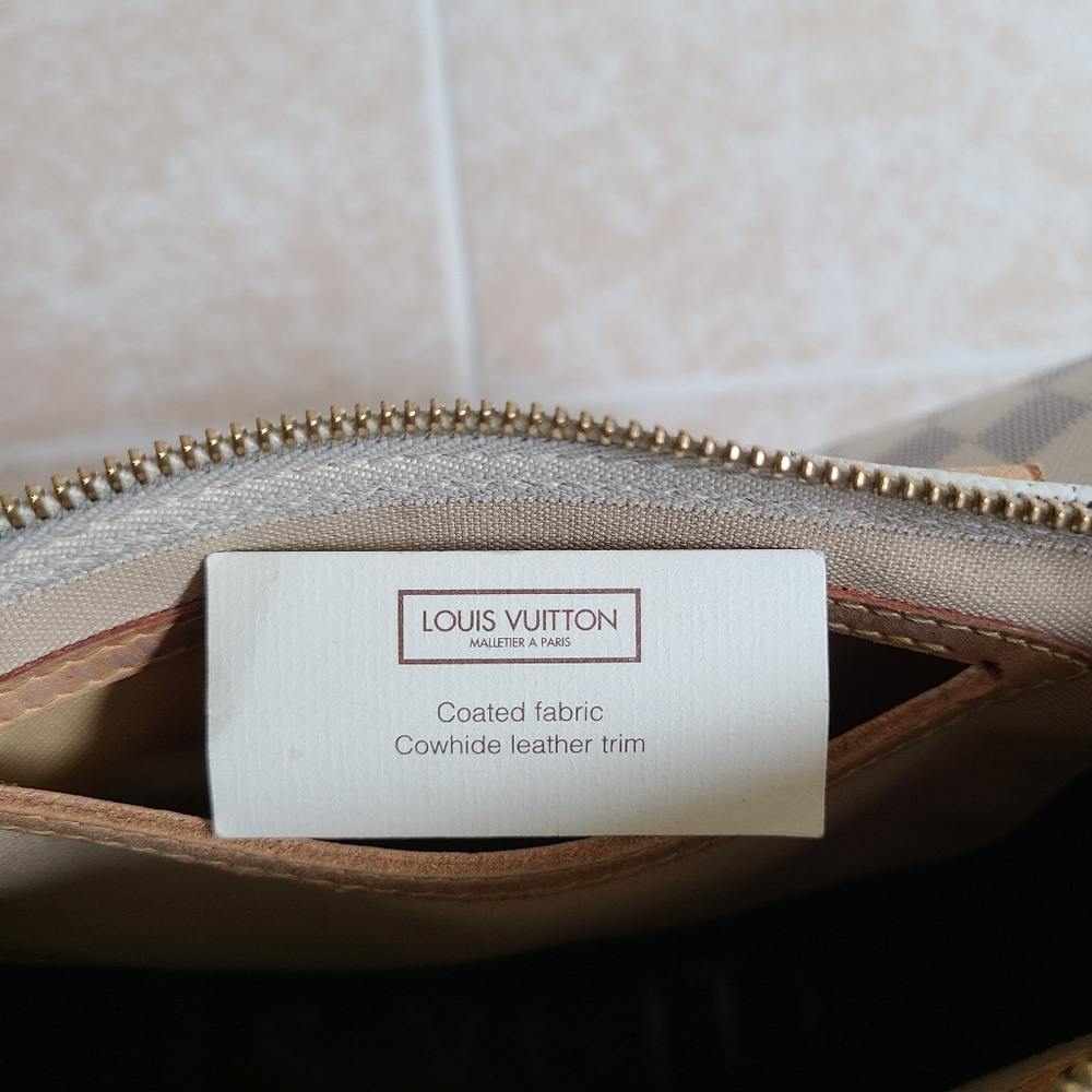 Louis Vuitton Damier Azur Canvas Satchel with Brown Leather Trim - Picture 11 of 15